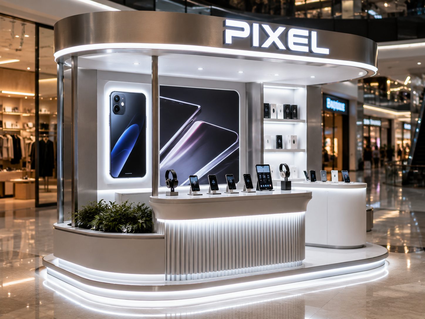 Pixel AVM standı konsept tasarımı