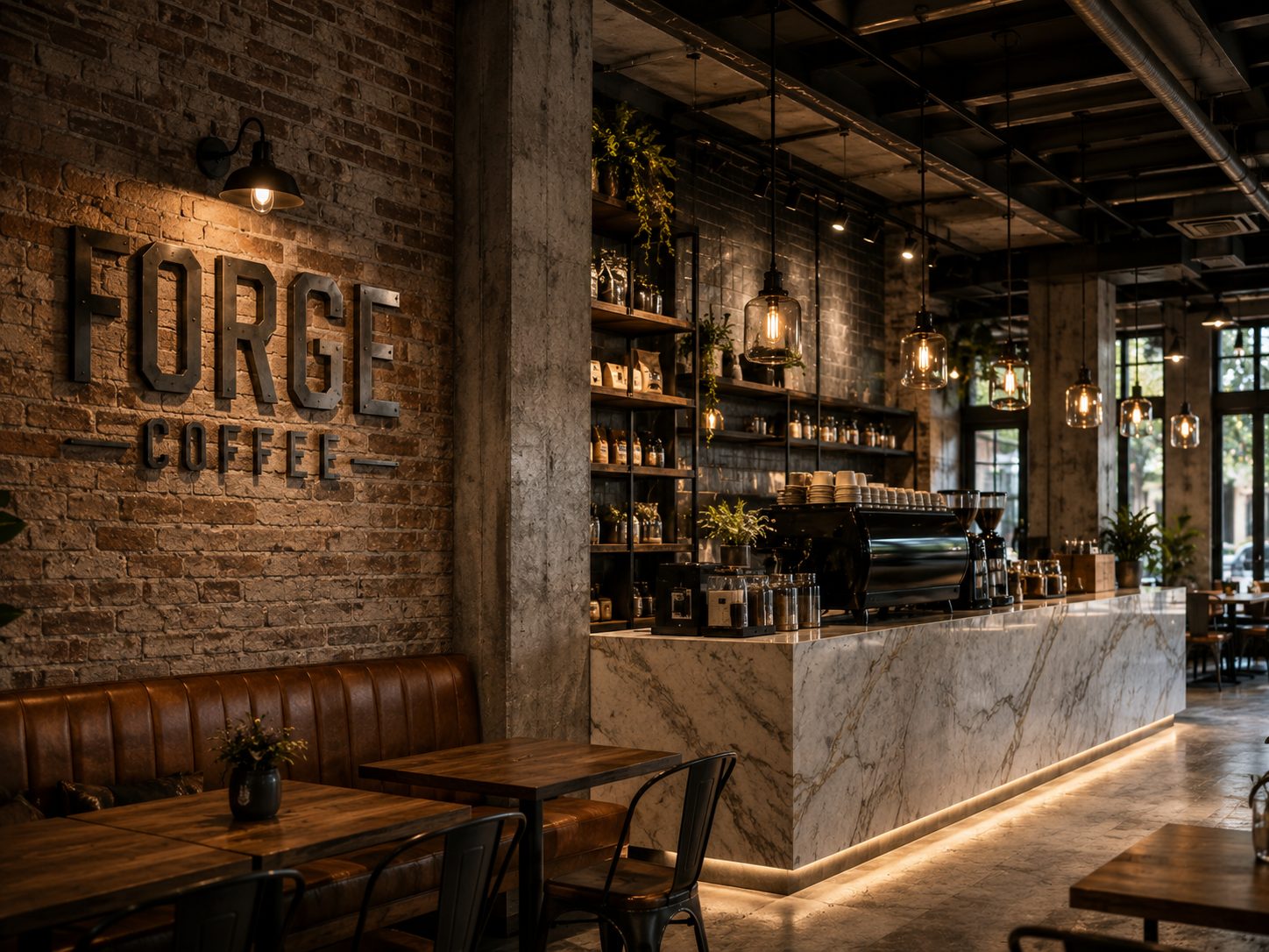 Forge Coffee kafe konsept tasarımı