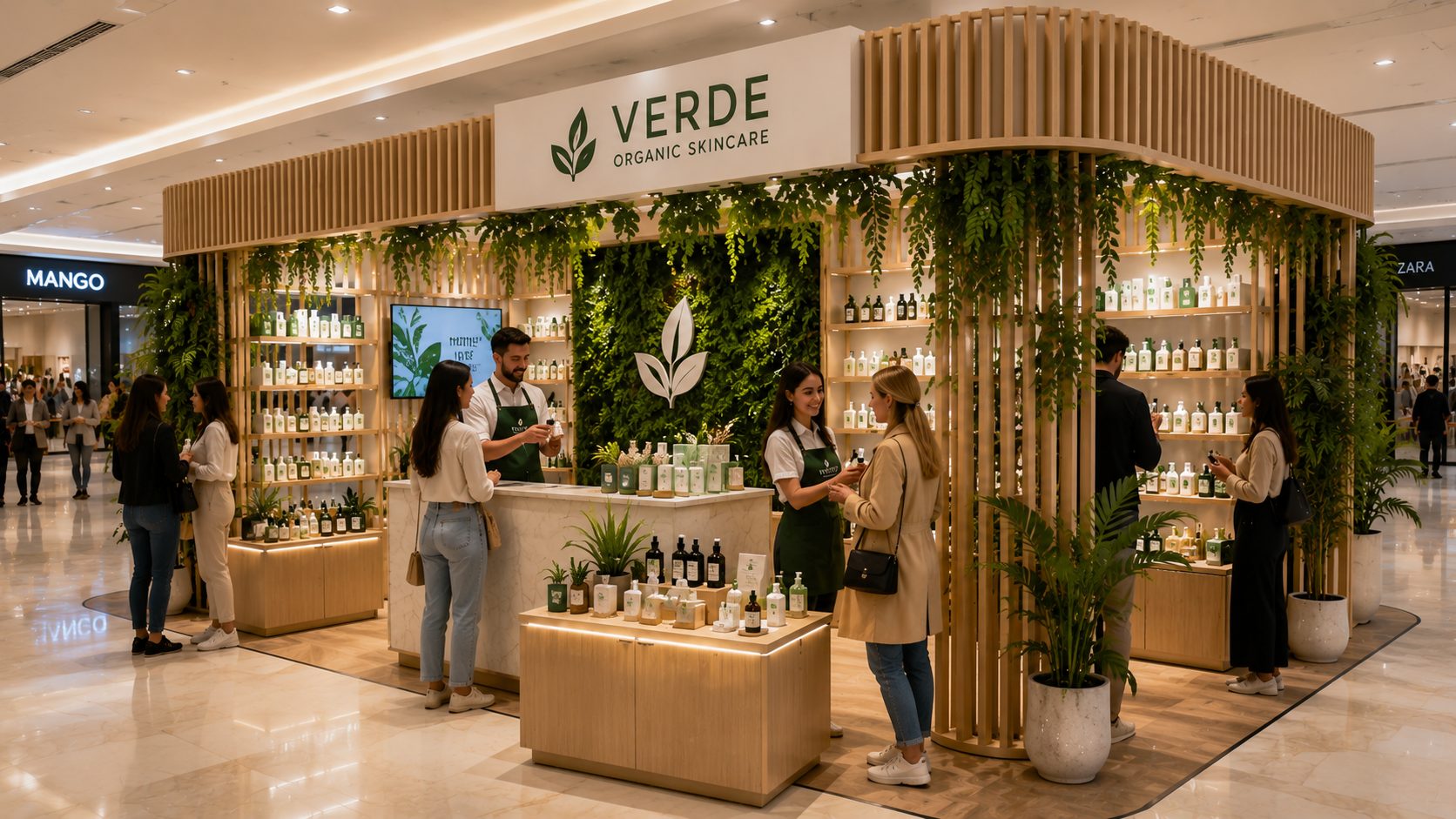VERDE konsept tasarımı — Mekan ve ürün sunumu